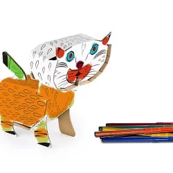 Kolorowanki 3D – Zwierzęta. Kartonowe zabawki edukacyjne