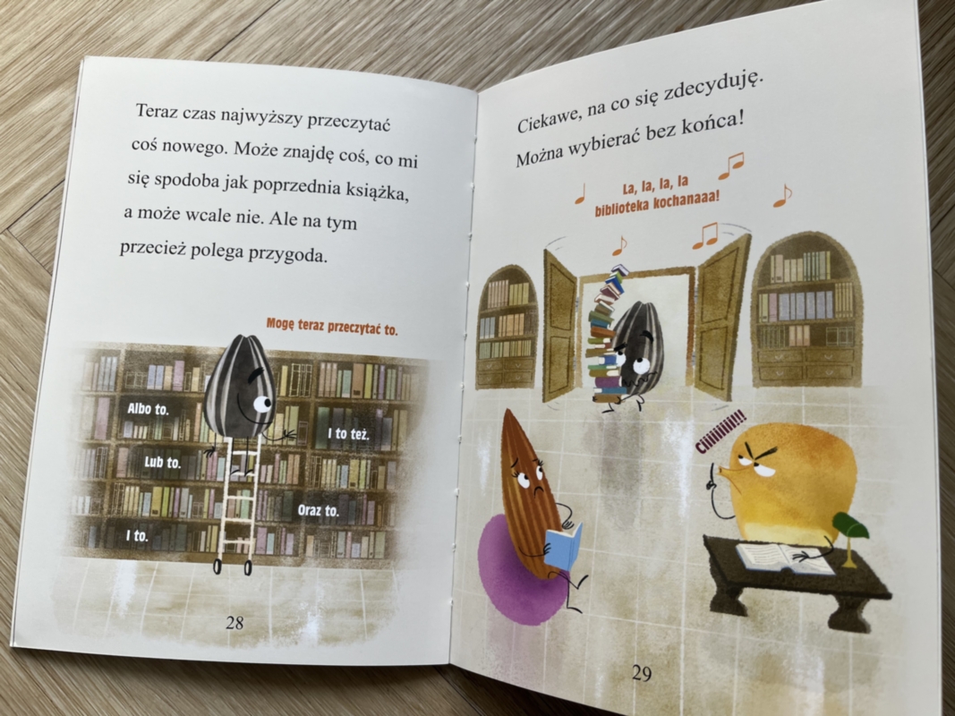 niesforne ziarenko idzie do biblioteki